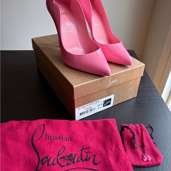 Christian Louboutin Hot Chick Bubble Gum Pink Glossy Heels - Picture 7 of 7